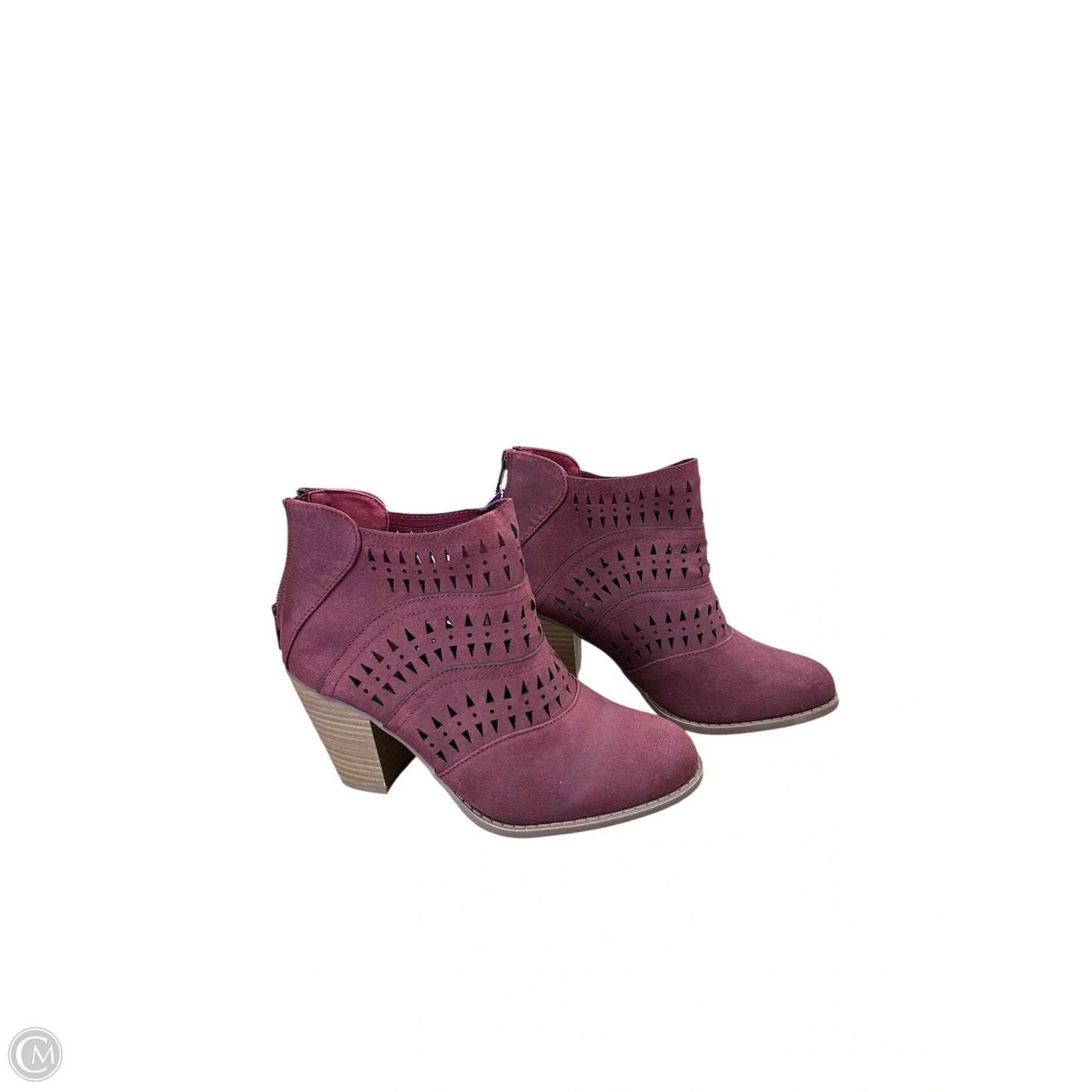 Boots Ankle Heels By Diba In Maroon, Size: 7