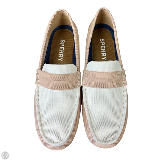 Shoes Flats By Sperry In Tan & White, Size: 8.5
