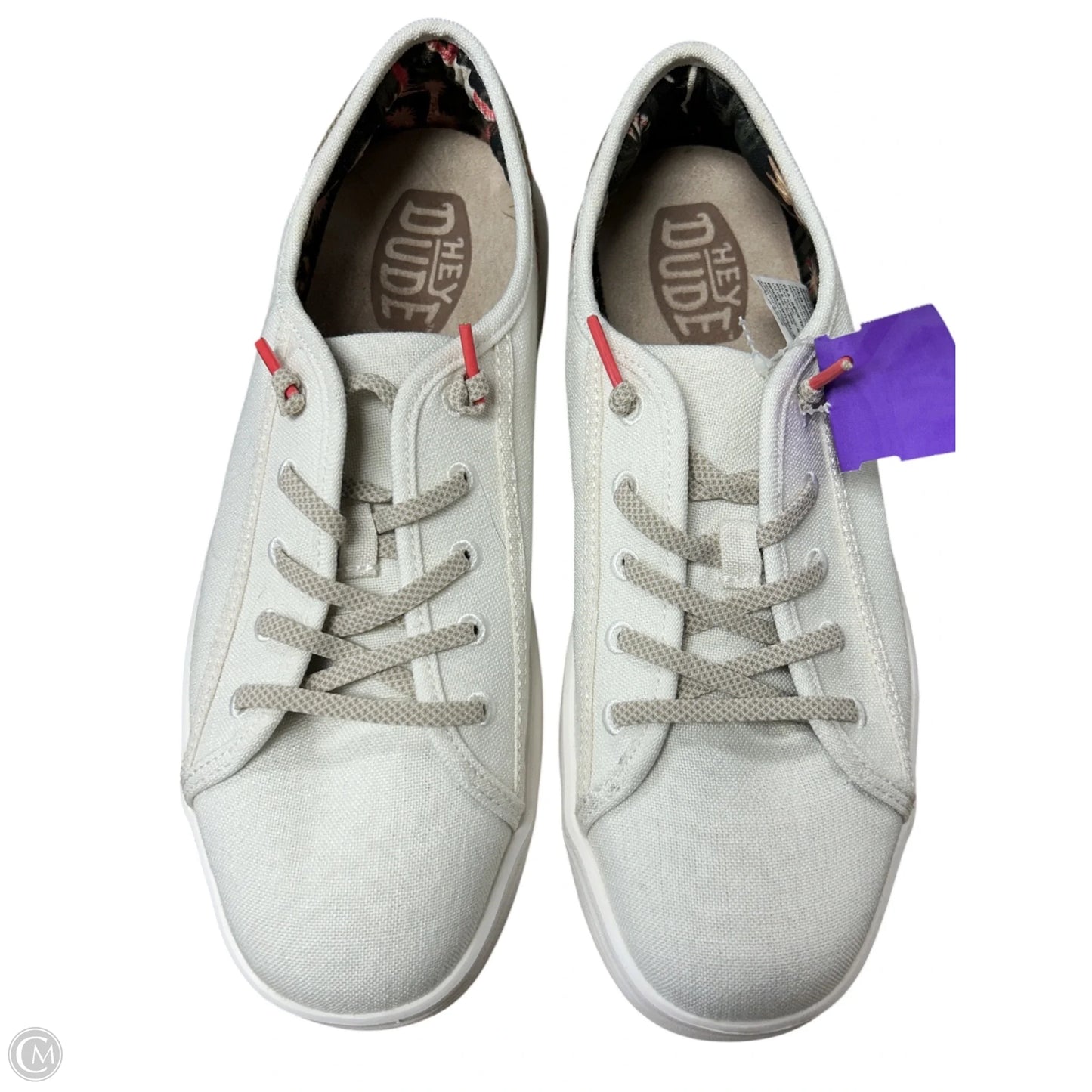 Shoes Flats By Hey Dude In Cream & Tan, Size: 9
