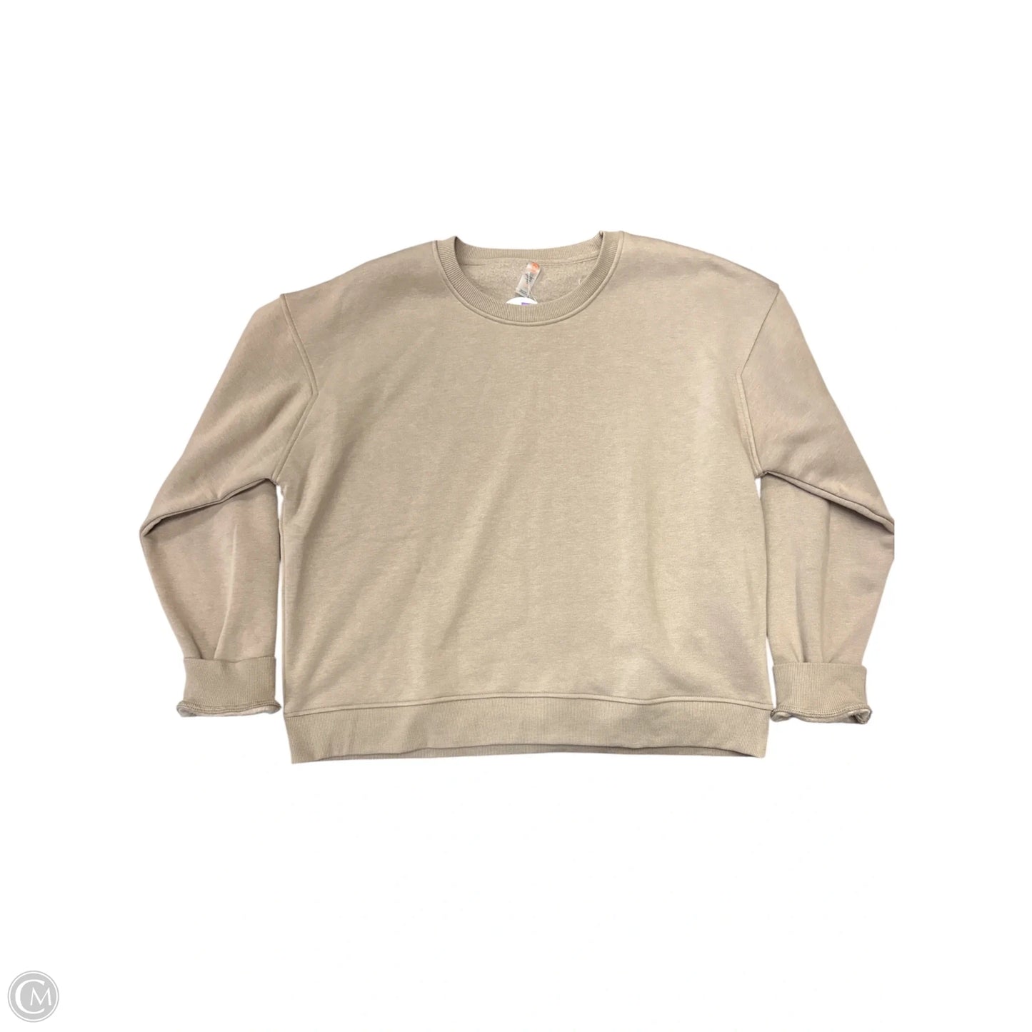 Sweatshirt Crewneck By Mono B In Beige, Size: 2x