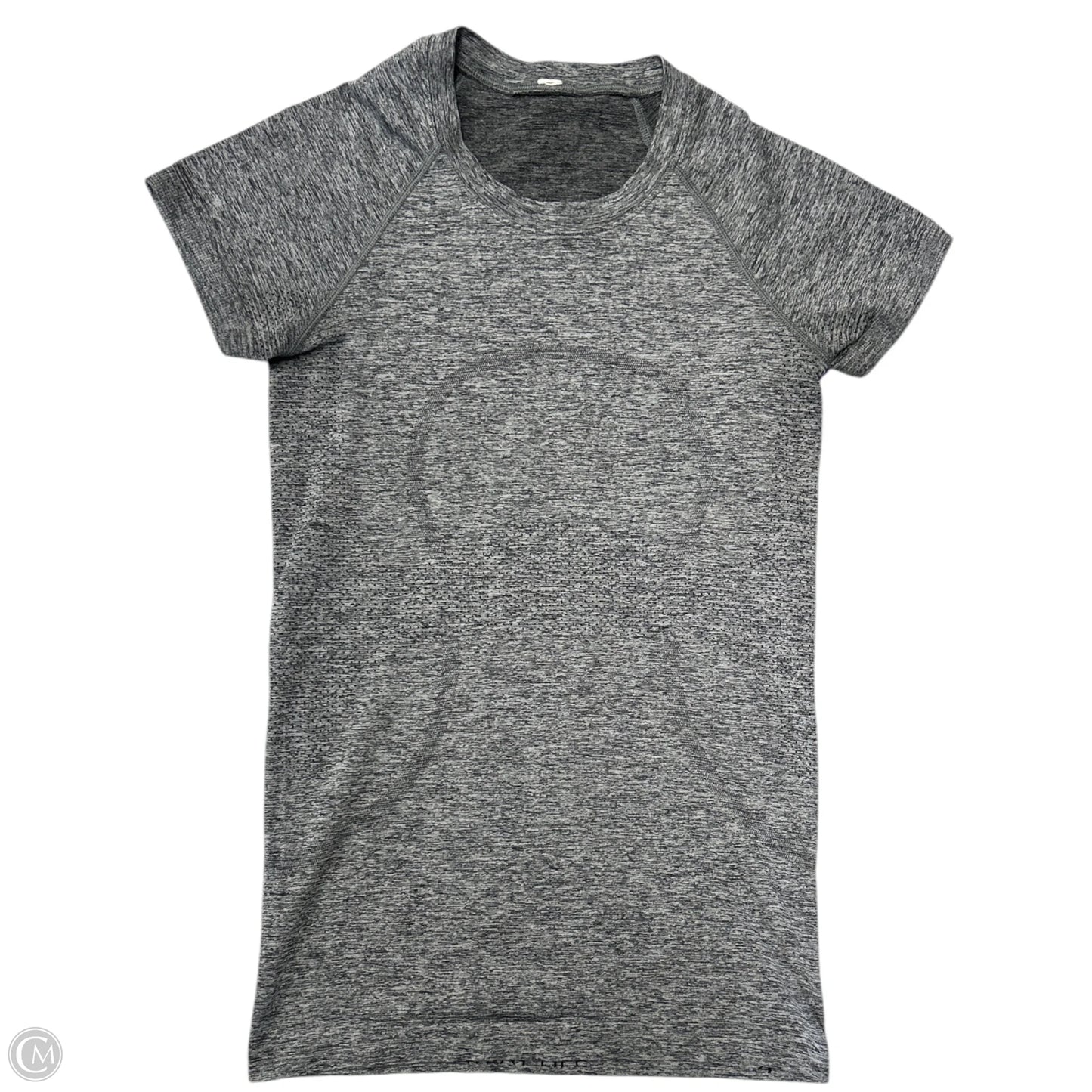 Athletic Top Short Sleeve By Lululemon In Grey, Size: 4