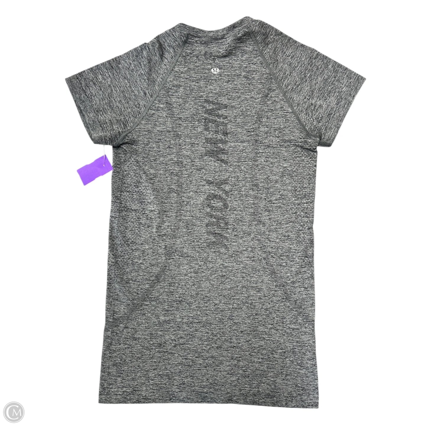 Athletic Top Short Sleeve By Lululemon In Grey, Size: 4