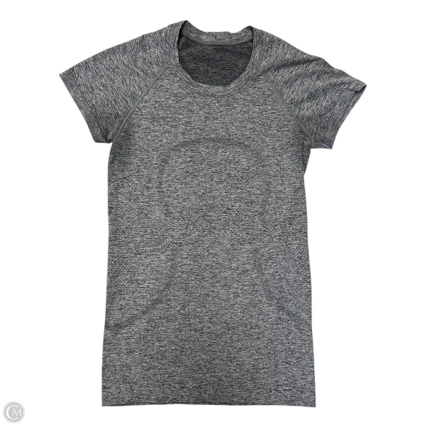Athletic Top Short Sleeve By Lululemon In Grey, Size: 4