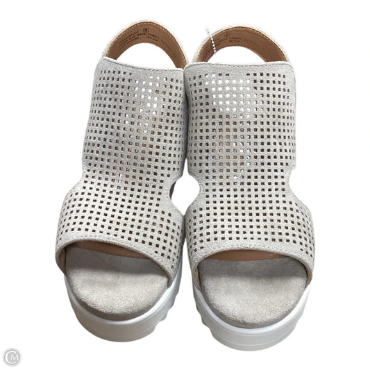 Sandals Heels Wedge By Very G In Grey, Size: 8