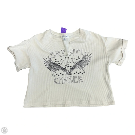 Top Short Sleeve By She + Sky In Cream, Size: L