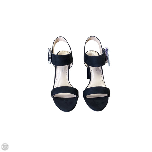Sandals Heels Block By Adrienne Vittadini In Black, Size: 6.5