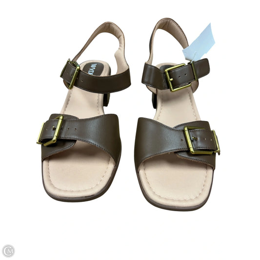 Sandals Heels Block By Cmc In Brown, Size: 10