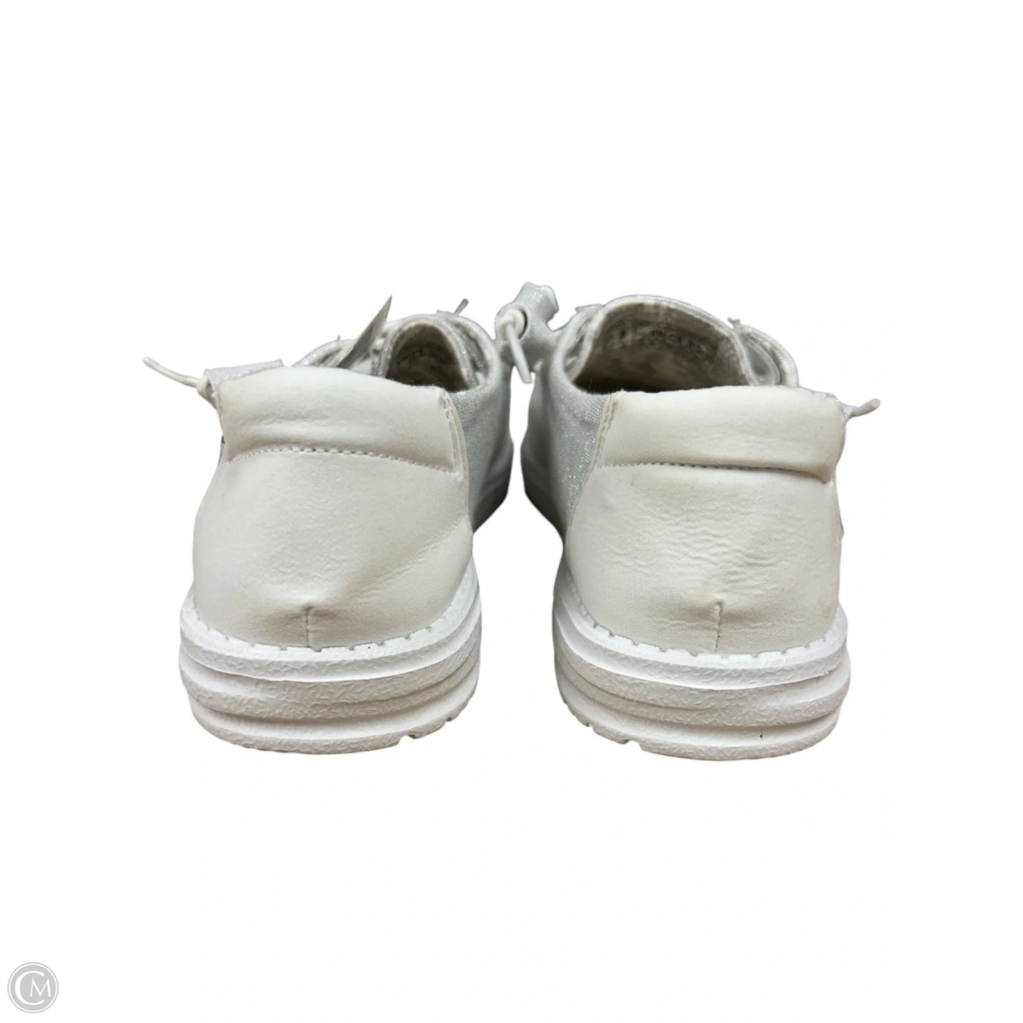 Shoes Flats By Hey Dude In Silver, Size: 8