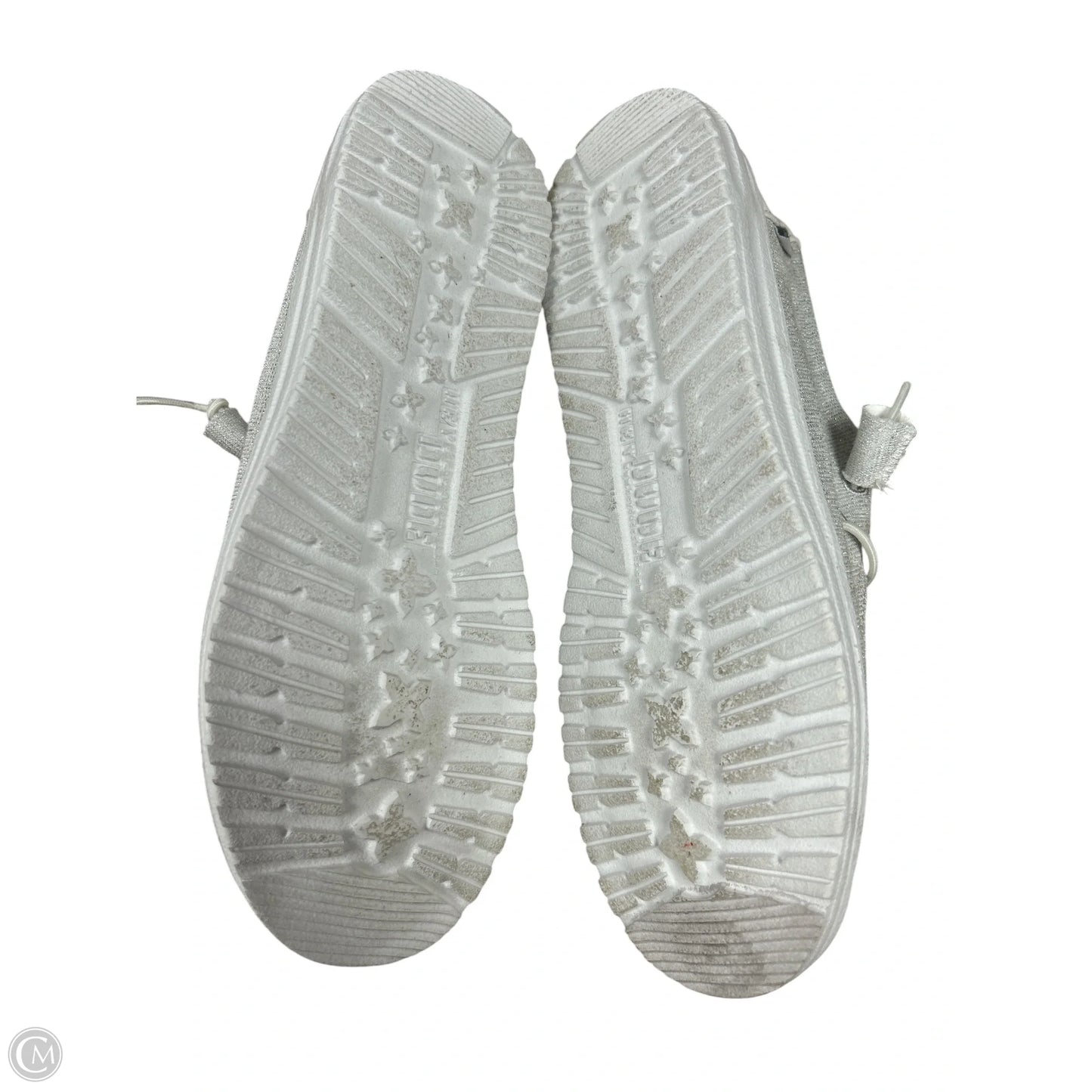 Shoes Flats By Hey Dude In Silver, Size: 8