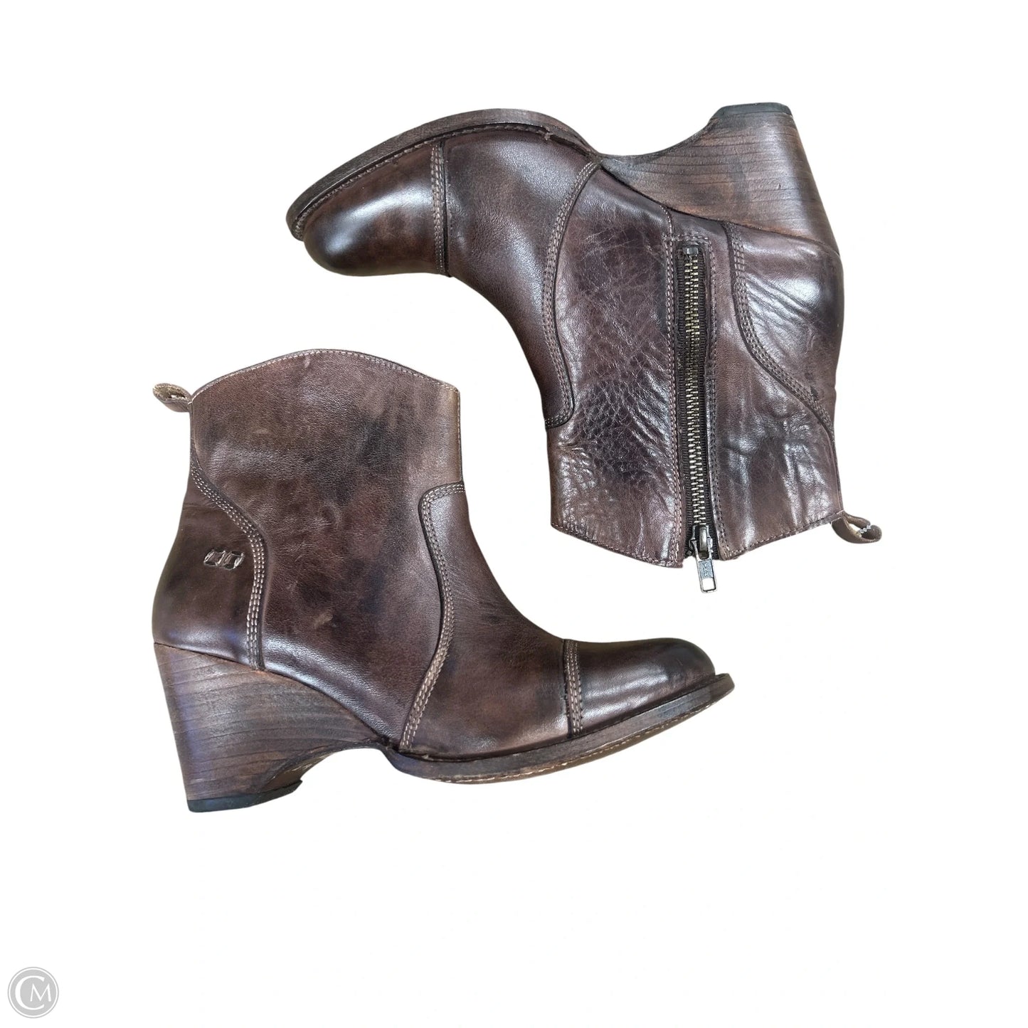 Boots Ankle Heels By Bed Stu In Brown, Size: 8