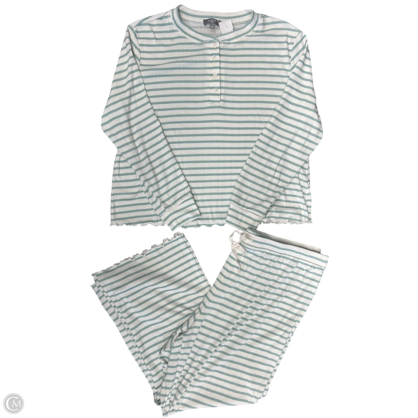 Pants Set 2pc By Loft In Green & White, Size: Xl