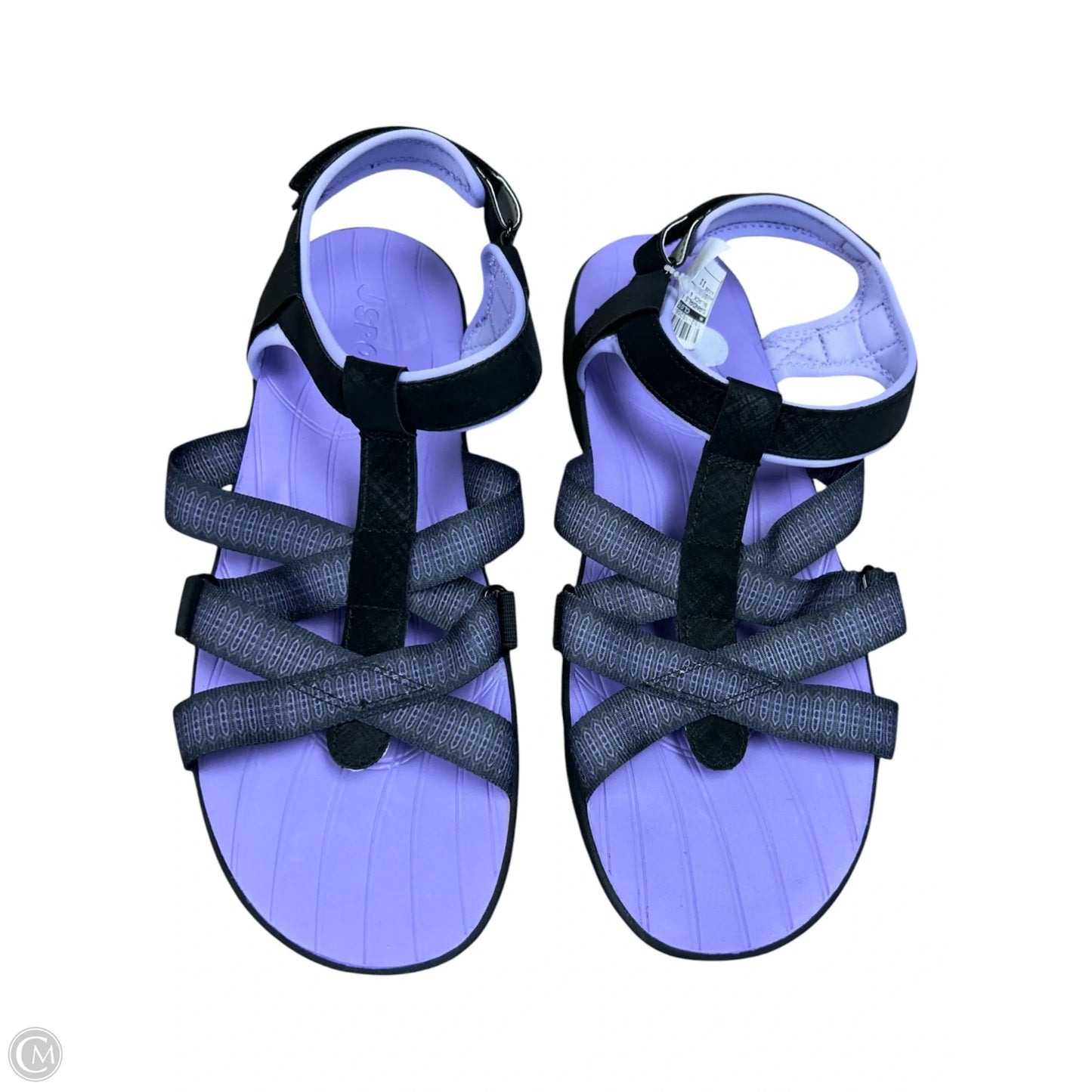 Sandals Flats By Clothes Mentor In Black & Purple, Size: 11