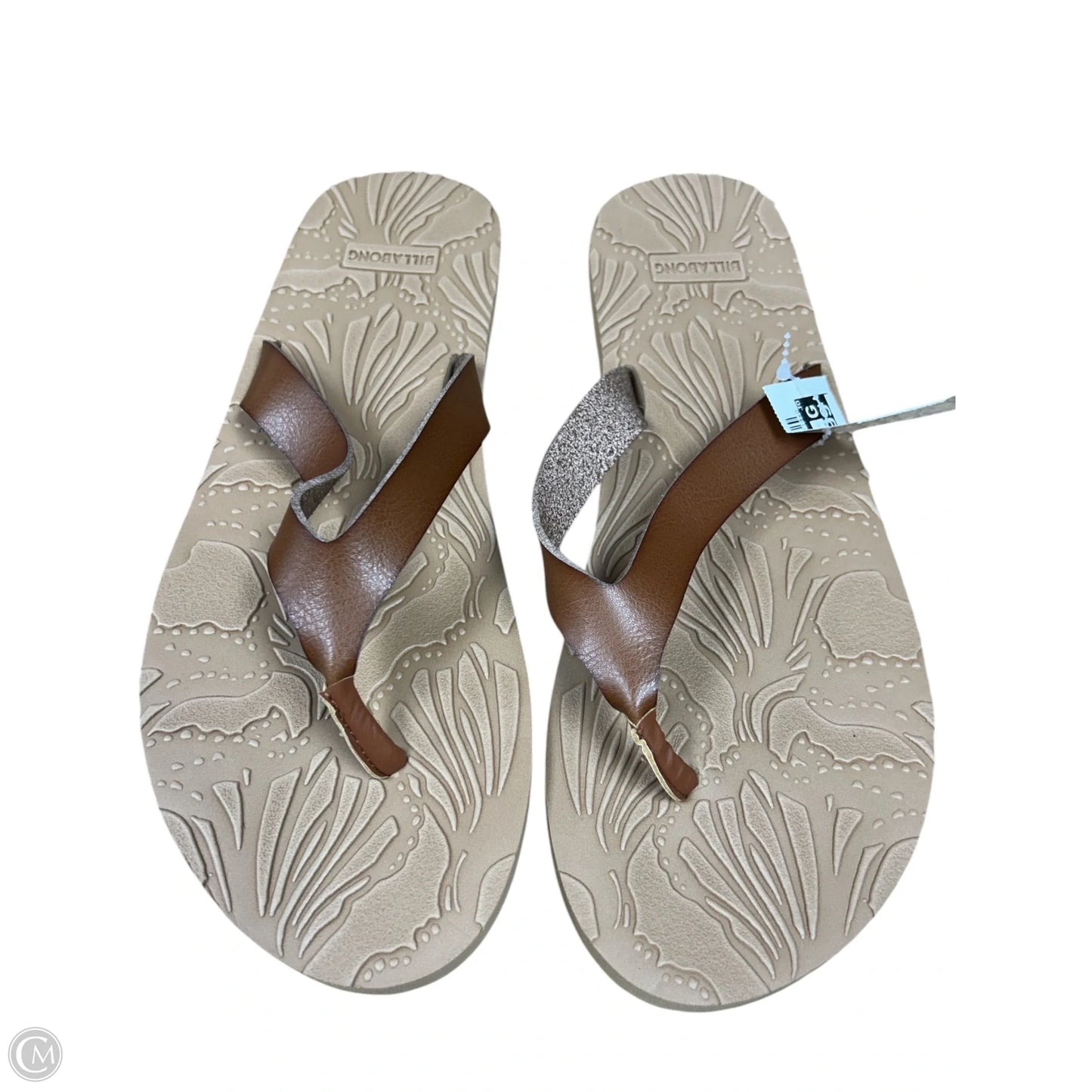 Sandals Flip Flops By Billabong In Brown, Size: 11