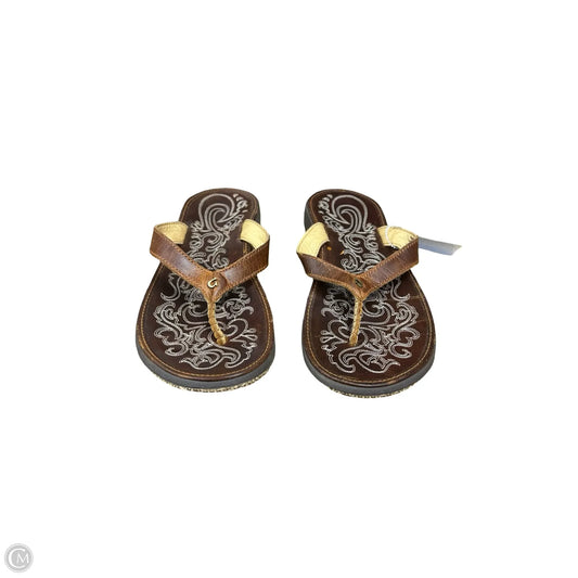 Sandals Flip Flops By Olukai In Brown, Size: 9