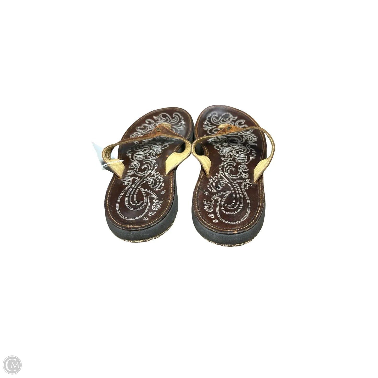 Sandals Flip Flops By Olukai In Brown, Size: 9