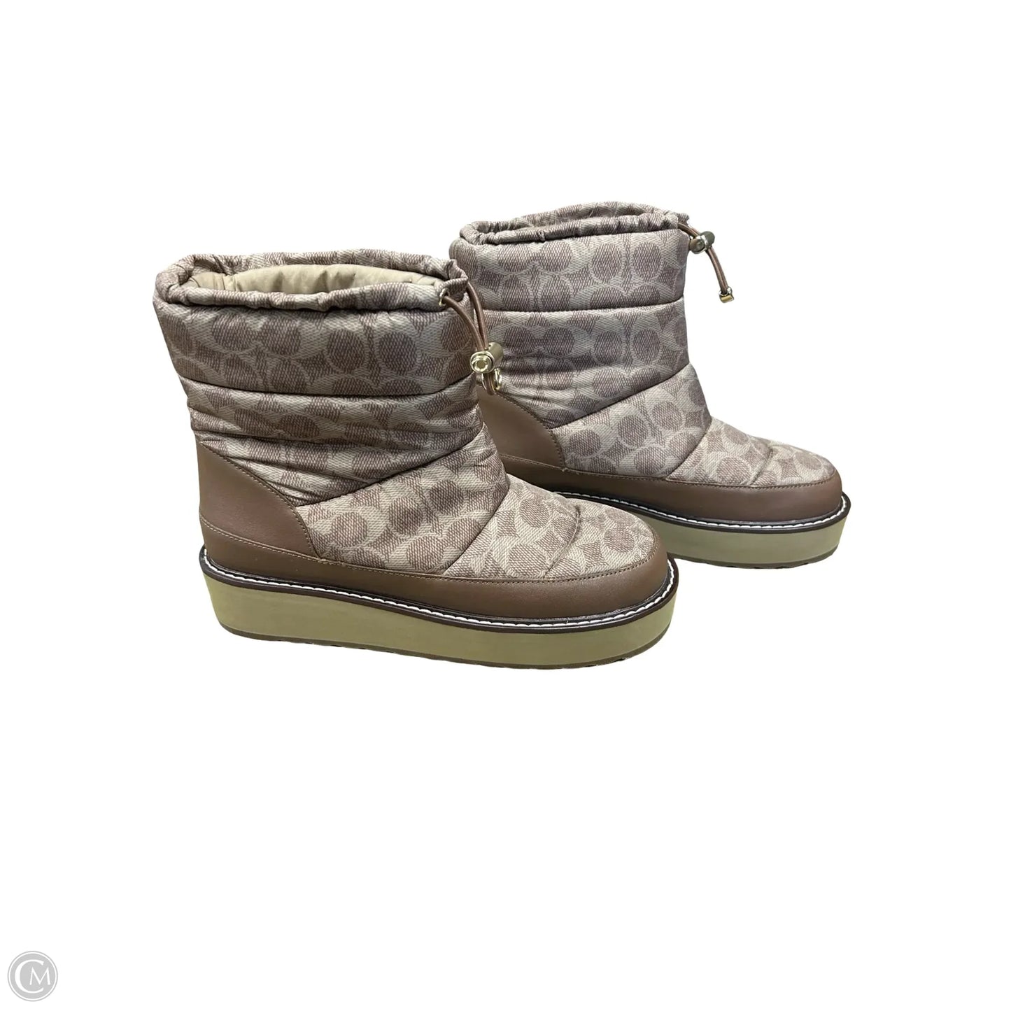 Boots Designer By Coach In Brown, Size: 8