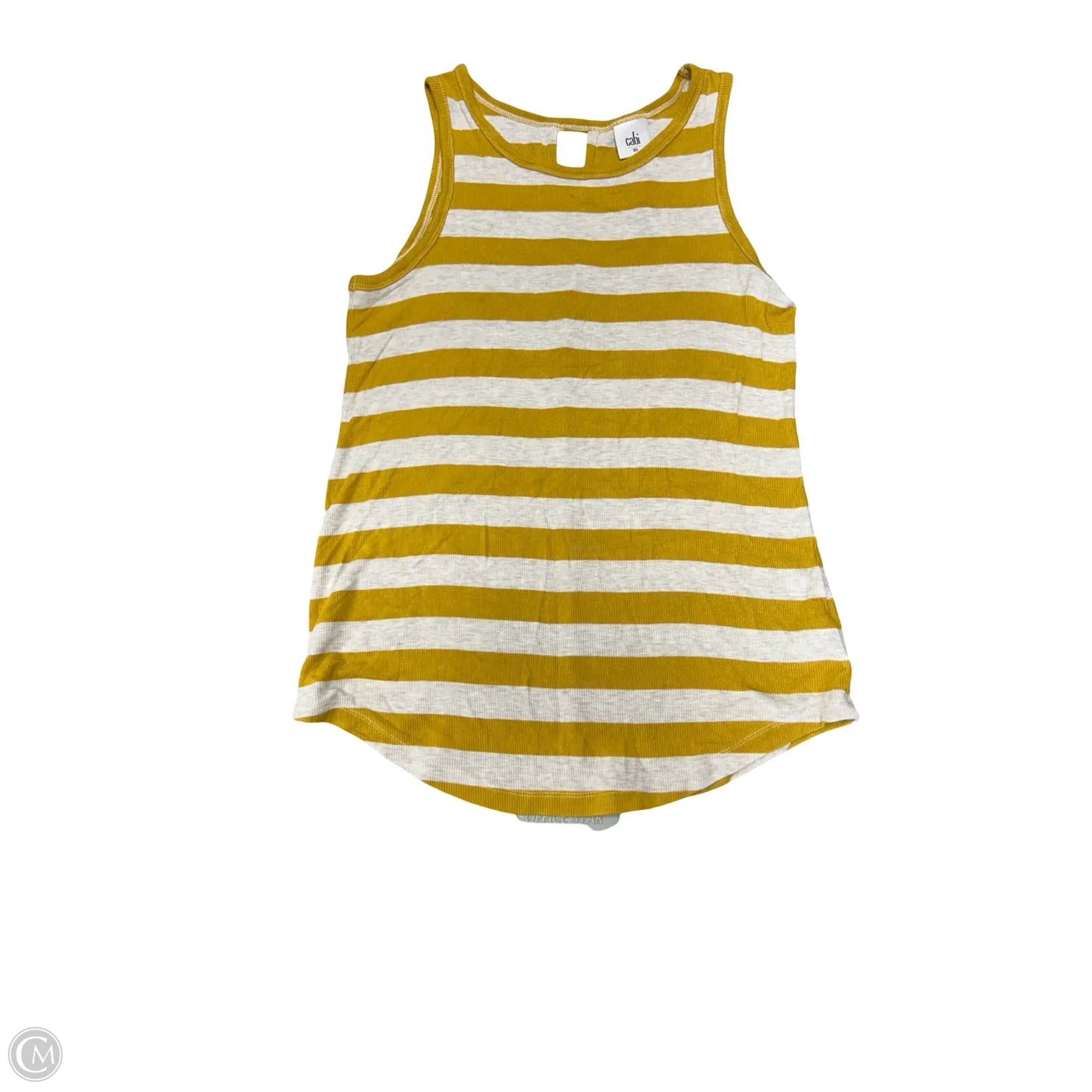 Top Sleeveless Basic By Cabi In Cream & Yellow, Size: Xs