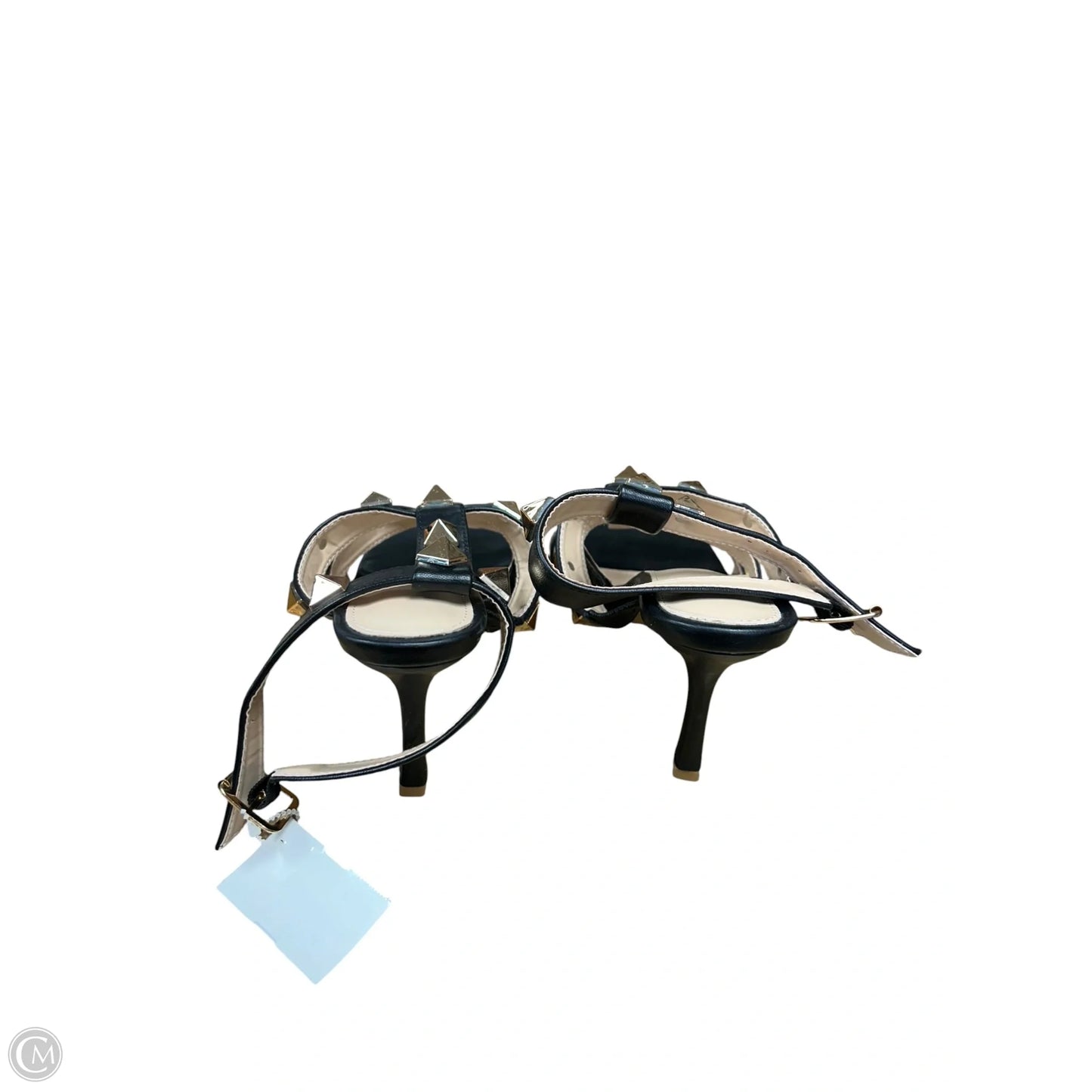 Sandals Heels Stiletto By Cmf In Black & Gold, Size: 8.5