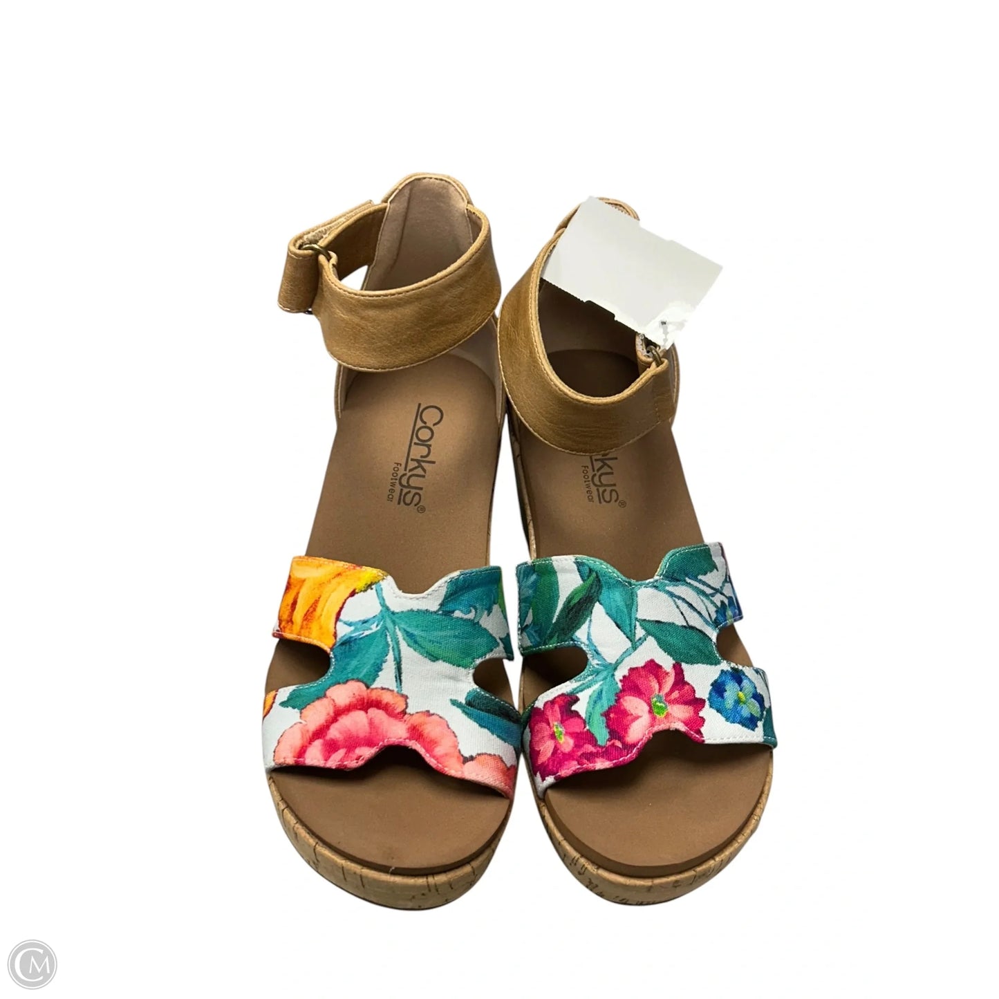 Sandals Heels Wedge By Corkys In Floral Print, Size: 6