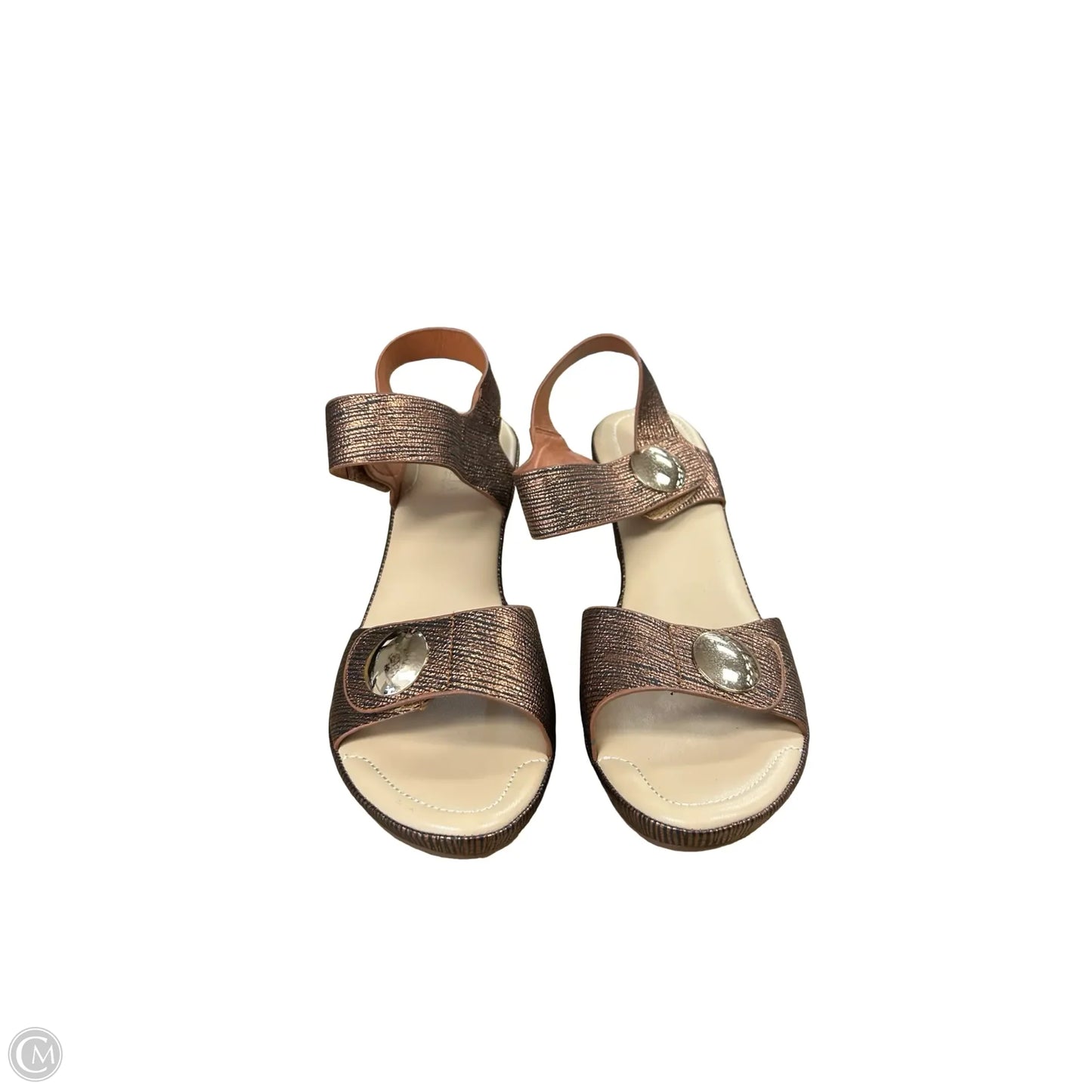 Sandals Heels Block By Spring Step In Bronze, Size: 11
