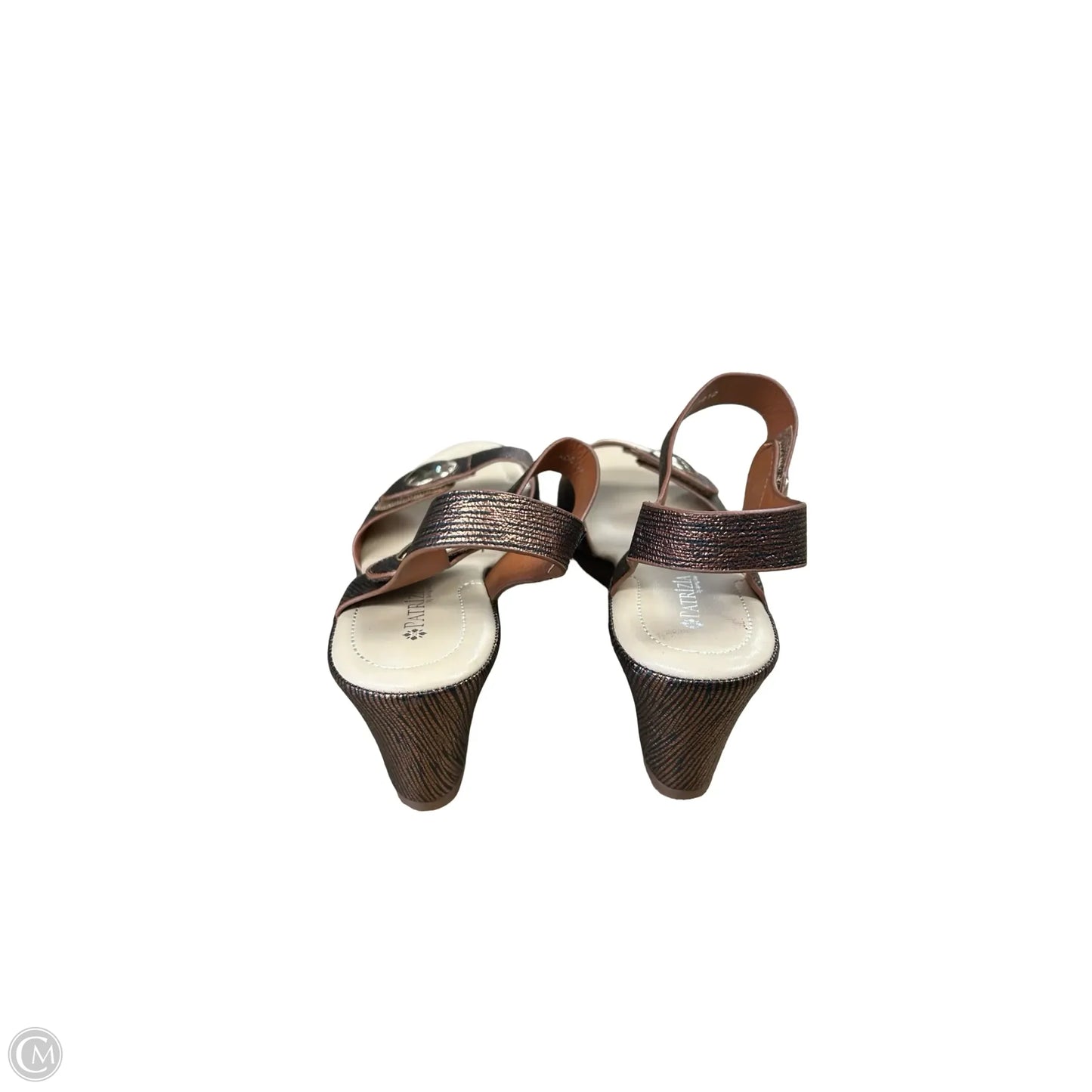 Sandals Heels Block By Spring Step In Bronze, Size: 11