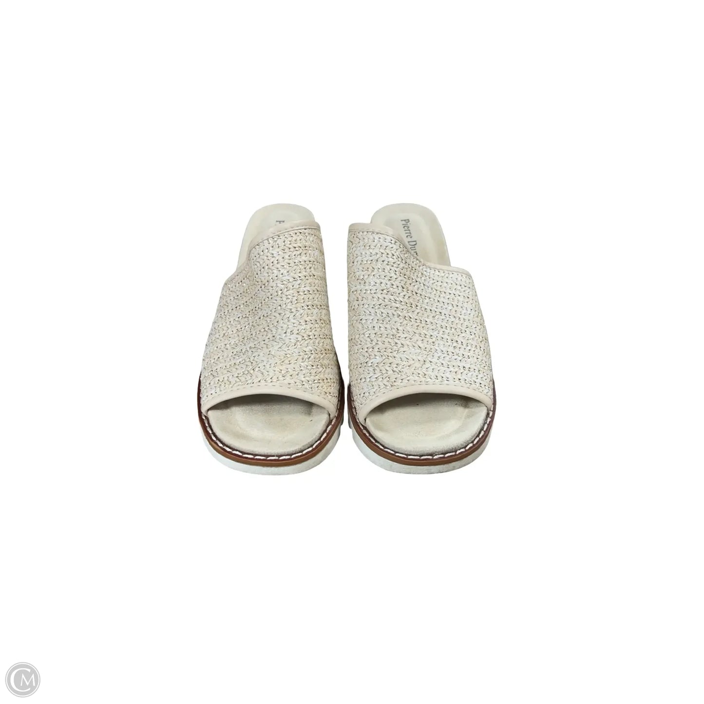 Sandals Heels Wedge By Pierre Dumas In Gold & Tan, Size: 7