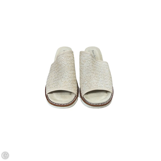Sandals Heels Wedge By Pierre Dumas In Gold & Tan, Size: 7