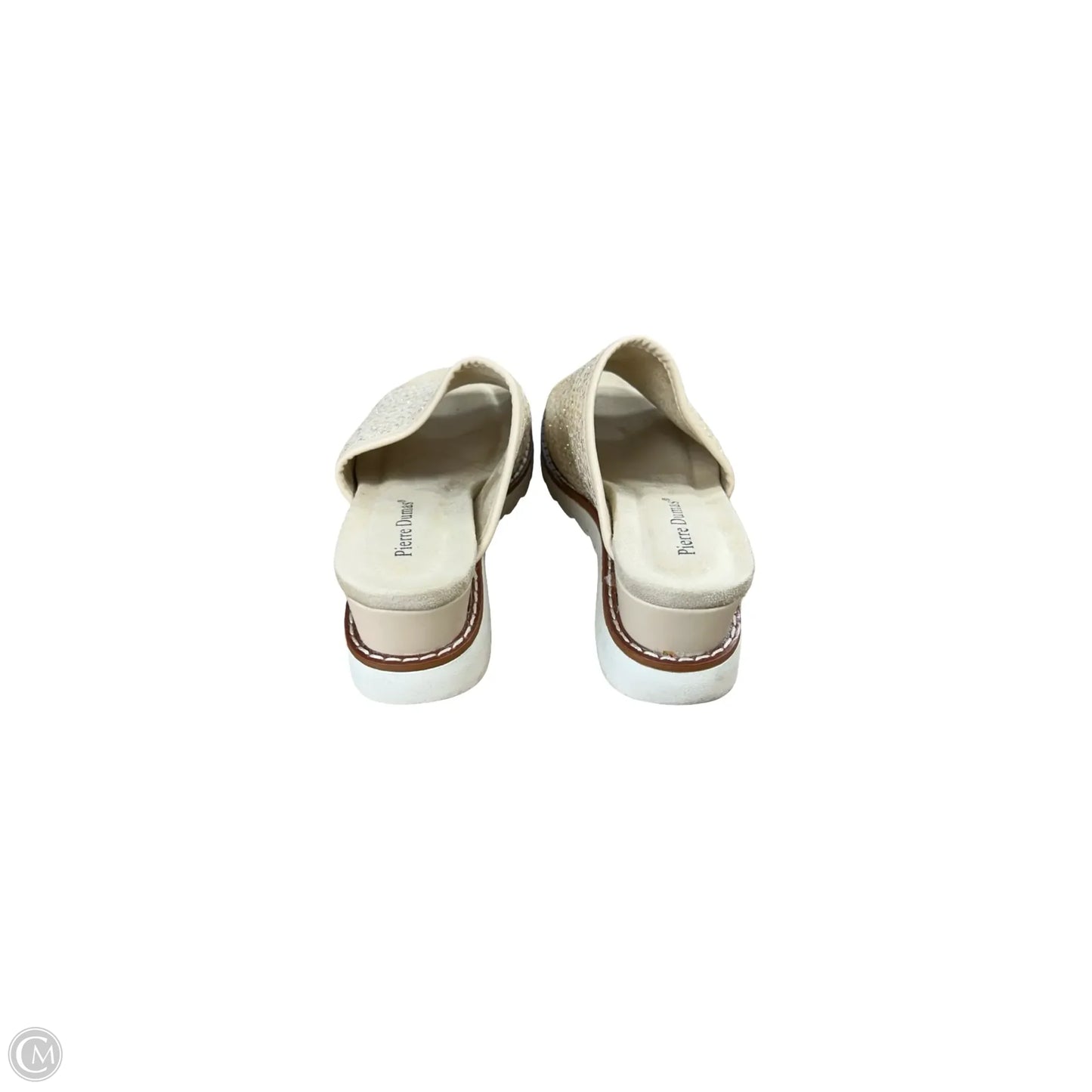 Sandals Heels Wedge By Pierre Dumas In Gold & Tan, Size: 7