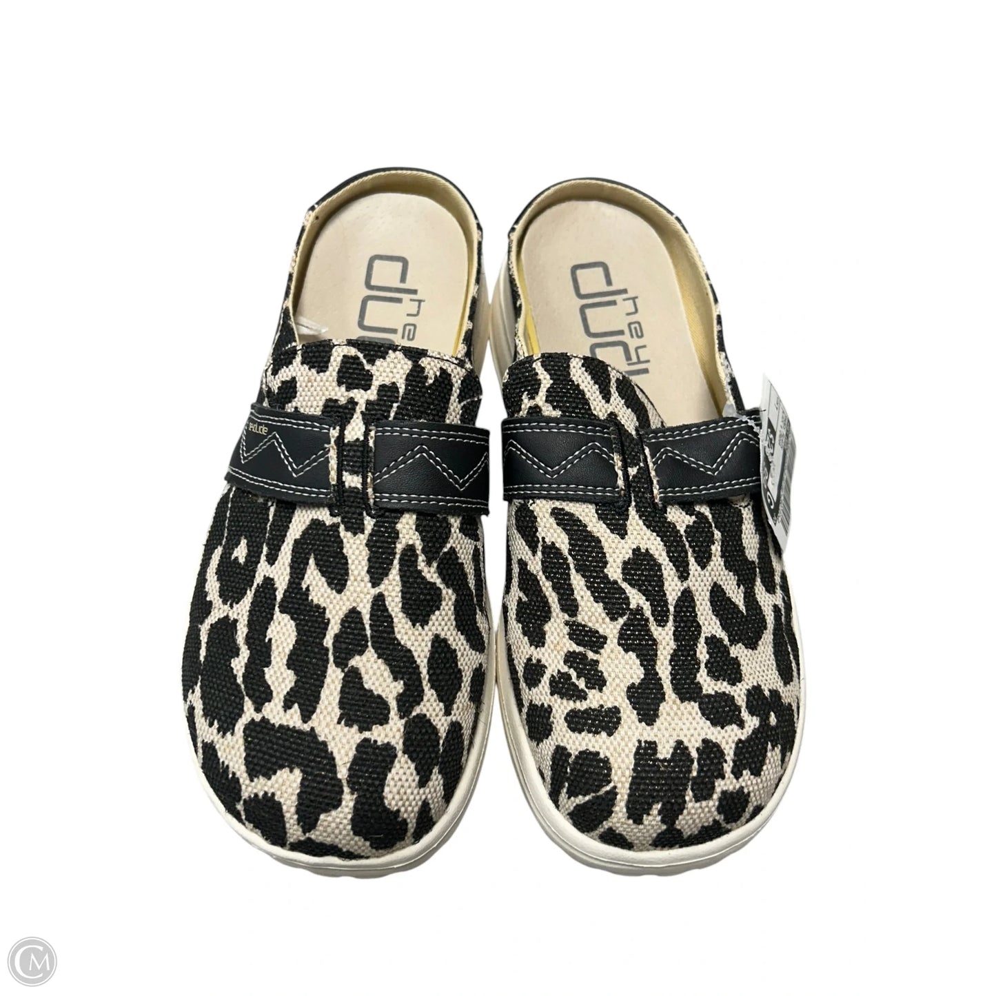 Shoes Flats By Hey Dude In Black & Cream, Size: 7