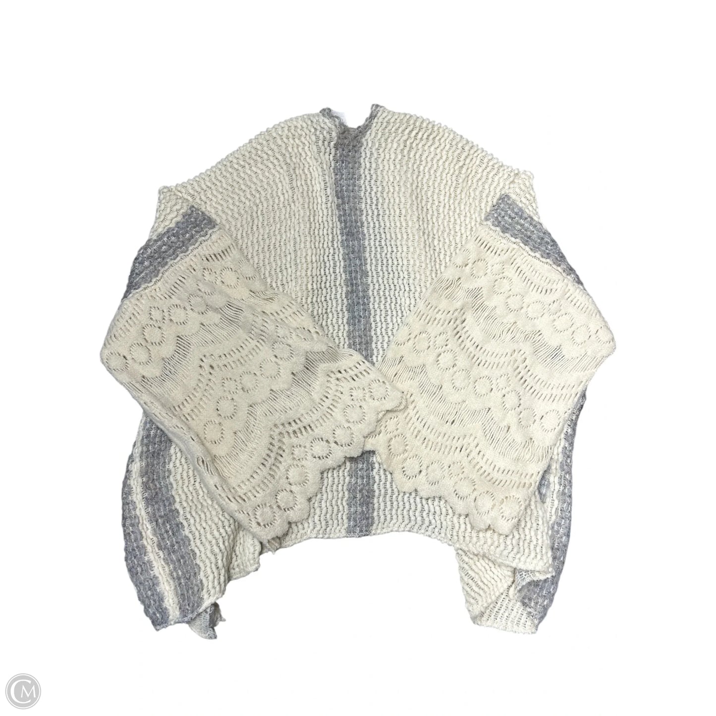 Sweater Cardigan By Anthropologie In Cream & Grey, Size: Osfm