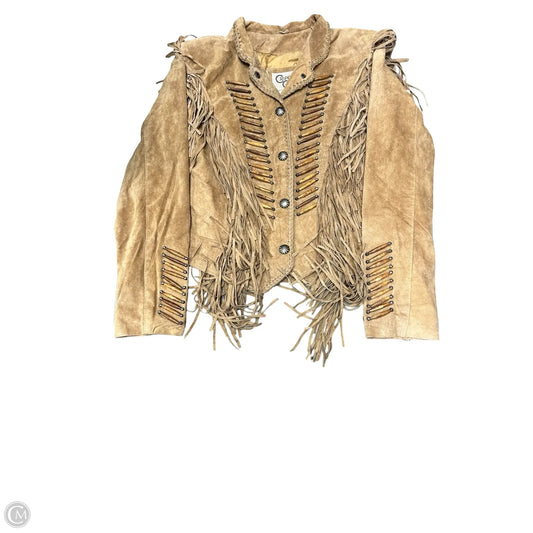 Jacket Leather By Cmb In Brown, Size: M