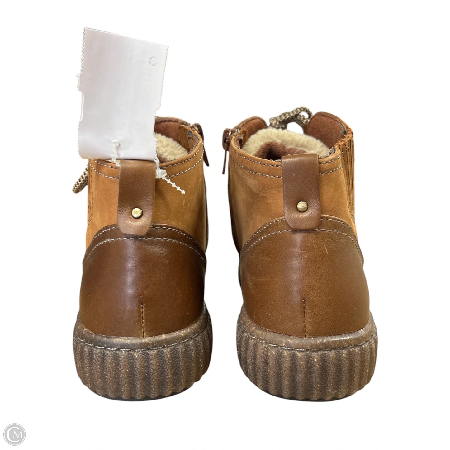 Boots Ankle Flats By Clarks In Brown, Size: 7.5
