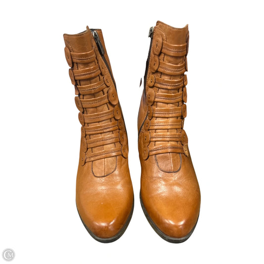 Boots Ankle Heels By Spring Step In Brown, Size: 8.5