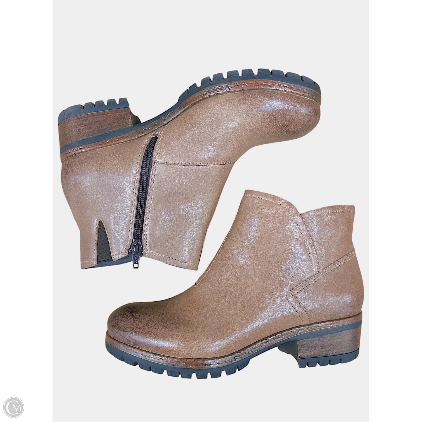 Boots Ankle Heels By Cmb In Brown, Size: 8.5