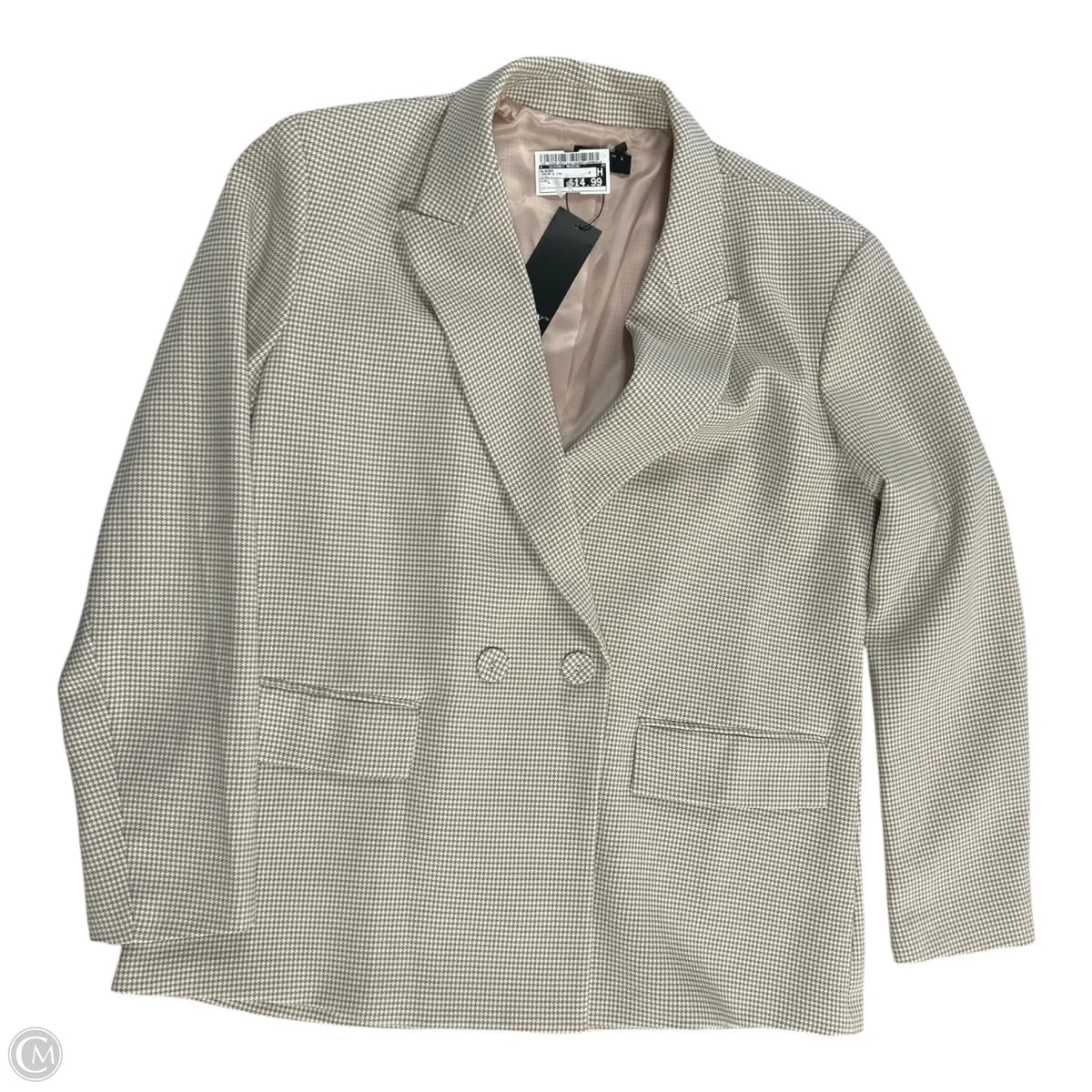 Blazer By Clothes Mentor In Cream & Tan, Size: L