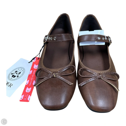 Shoes Flats By Cider In Brown, Size: 8.5