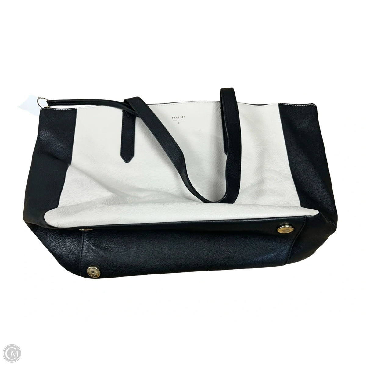 Handbag Leather By Fossil, Size: Medium