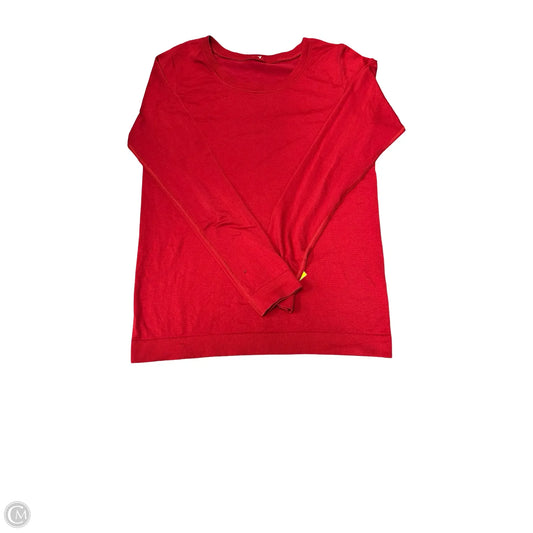 Athletic Top Long Sleeve Crewneck By Lululemon In Red, Size: 6