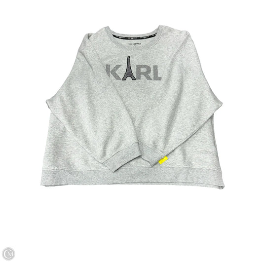 Sweatshirt Designer By Karl Lagerfeld In Grey, Size: 3x
