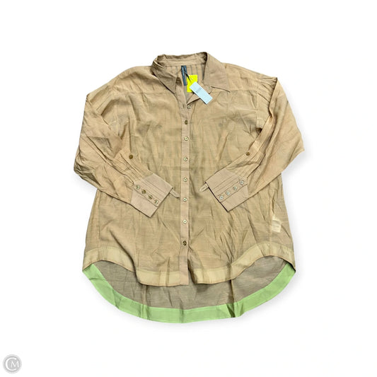 Blouse Long Sleeve By Anthropologie In Tan, Size: S