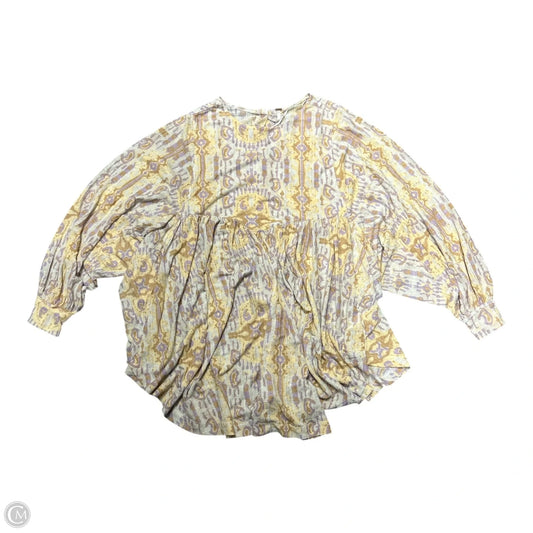 Top Long Sleeve By Free People In Purple & Yellow, Size: S