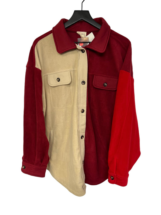 Jacket Shirt By Bibi In Red, Size: Xl