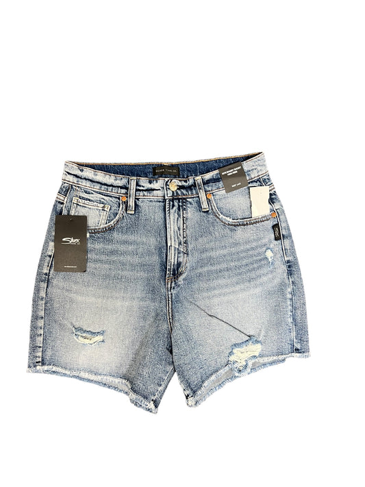 Blue Denim Shorts Silver, Size 4