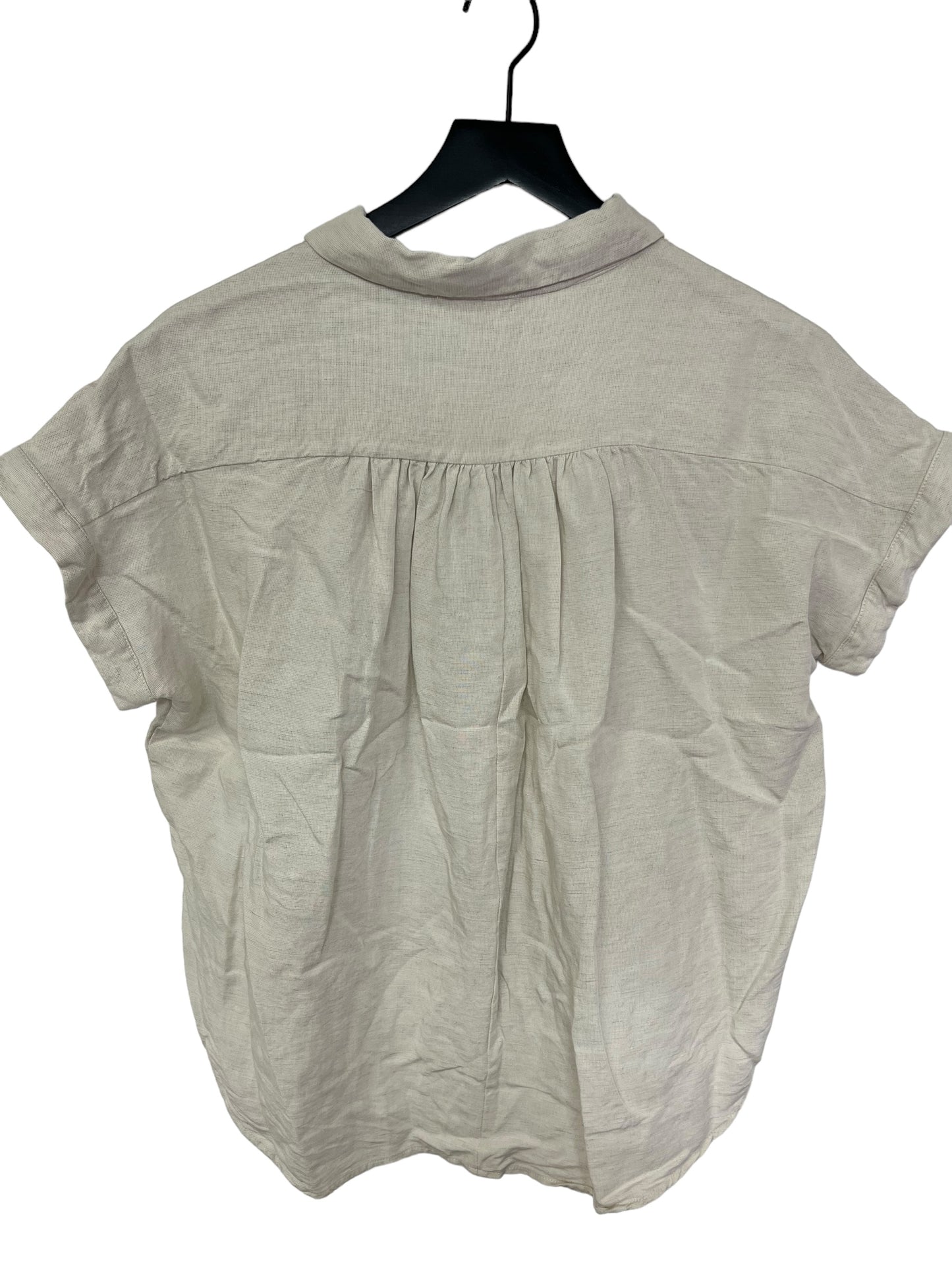 Blouse Short Sleeve By Clothes Mentor In Ivory, Size: L