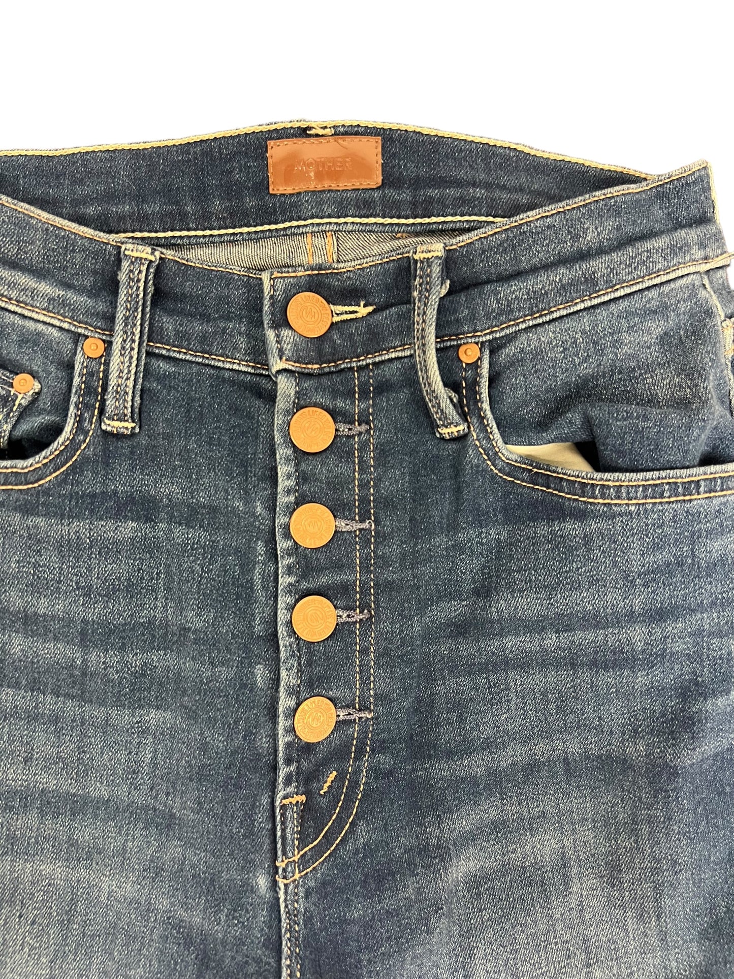 Jeans Straight By Mother Jeans In Blue Denim, Size: 2