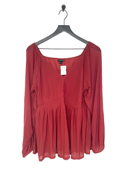 Top Long Sleeve By Torrid In Red, Size: 1x