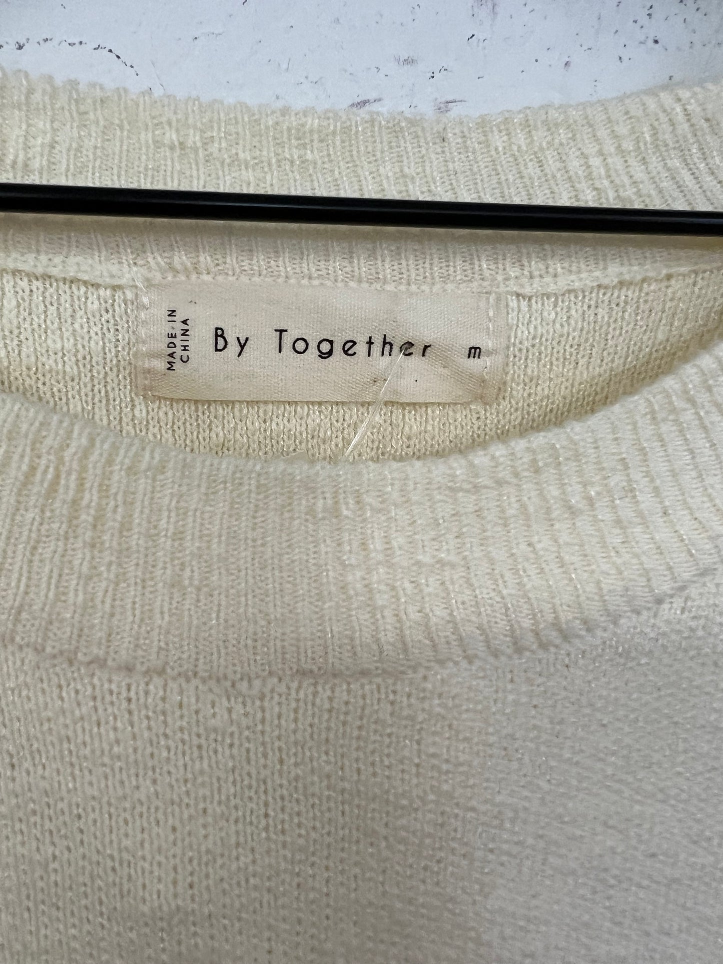 Sweater Short Sleeve By By Together In Cream, Size: M