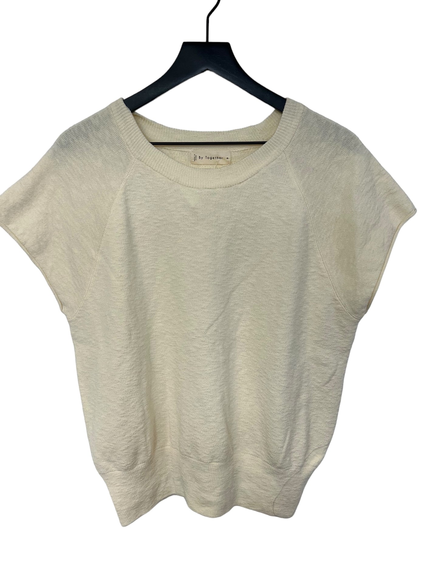 Sweater Short Sleeve By By Together In Cream, Size: M