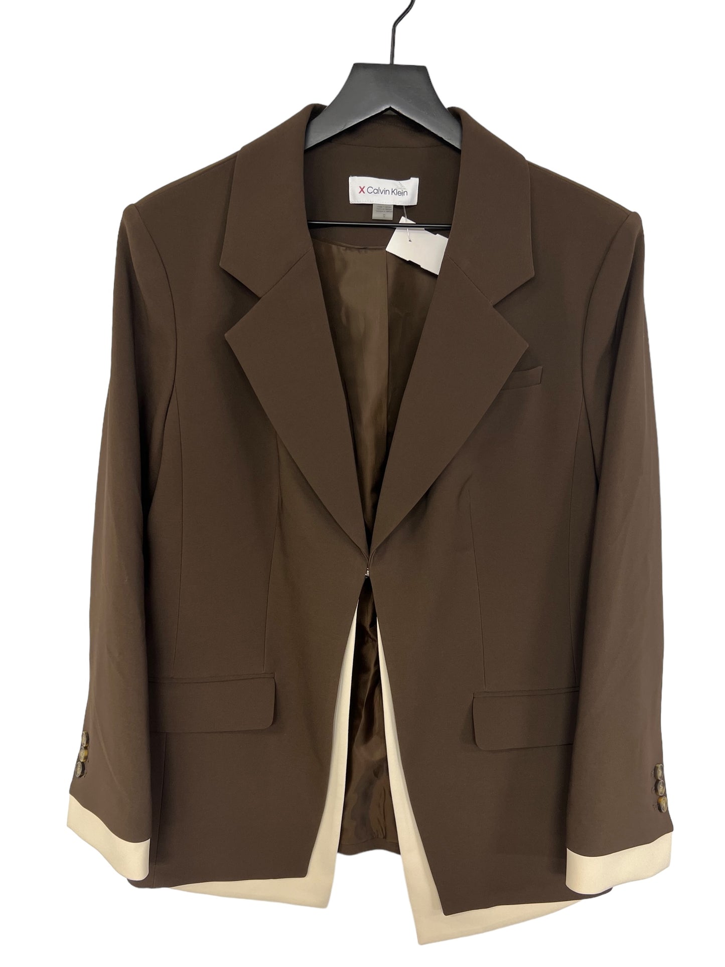 Blazer By Calvin Klein In Brown, Size: 12