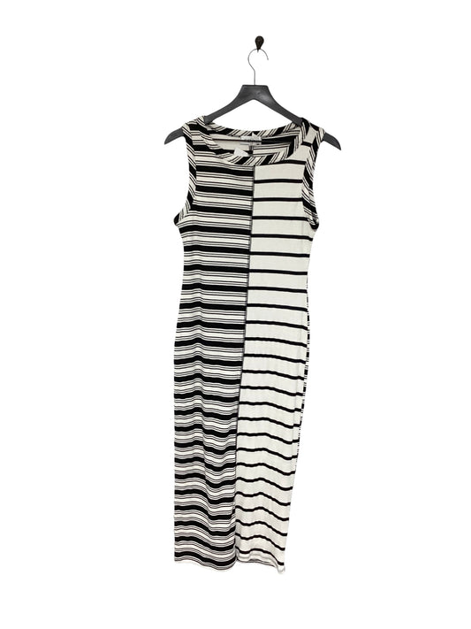 Dress Casual Midi By Gilli In Black & Cream, Size: L